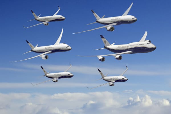 A fleet of Boeing Business Jets