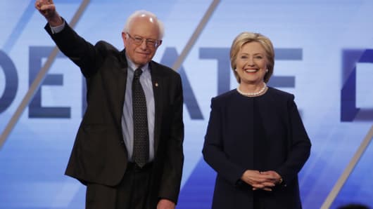Senator Bernie Sanders and Hillary Clinton