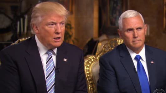 Donald Trump and Mike Pence on the CBS show "60 Minutes," July 17, 2016.