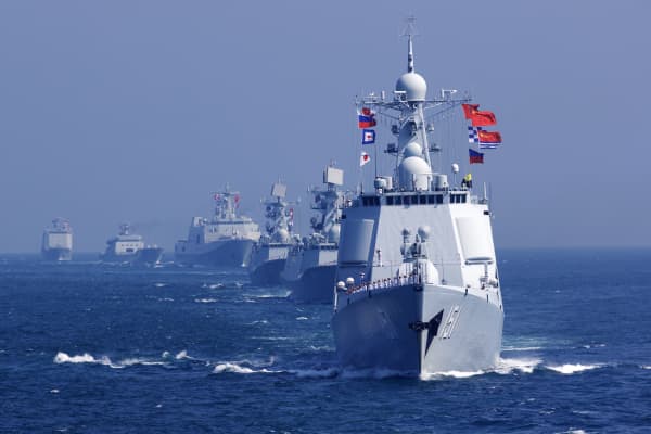 A China-Russia naval joint drill off south China's Guangdong Province, Sept. 19, 2016.