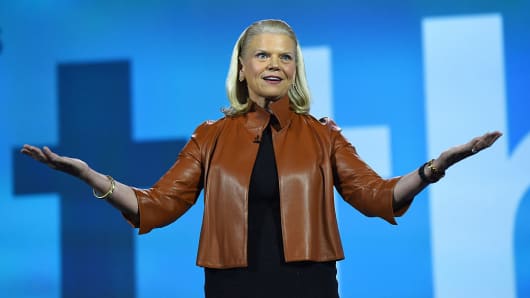 IBM Chairman, President and CEO Ginni Rometty delivers a keynote address at CES 2016 at The Venetian Las Vegas on January 6, 2016 in Las Vegas, Nevada.