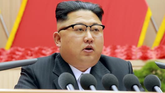 North Korean leader Kim Jong Un speaks during the first party committee meeting in Pyongyang, in this undated photo released by North Korea's Korean Central News Agency (KCNA) December 25, 2016.