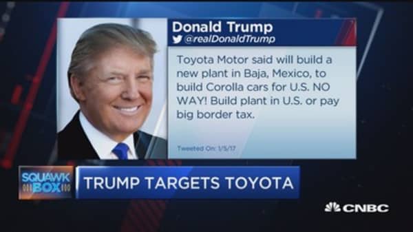 Trump tweet targets Toyota