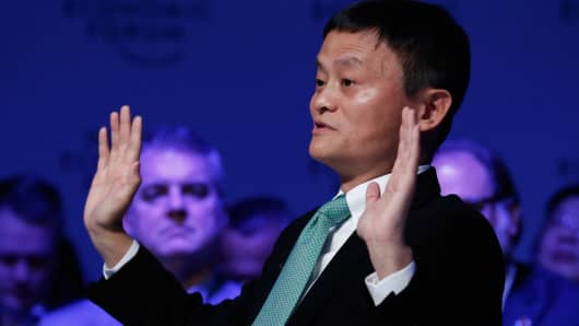 Jack Ma, Chairman of Alibaba Group at the World Economic Forum in Davos, Switzerland.