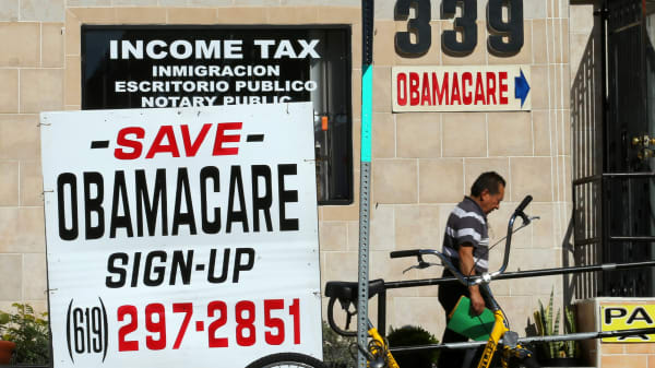 An insurance store advertises Obamacare in San Ysidro, California, U.S., January 25, 2017.