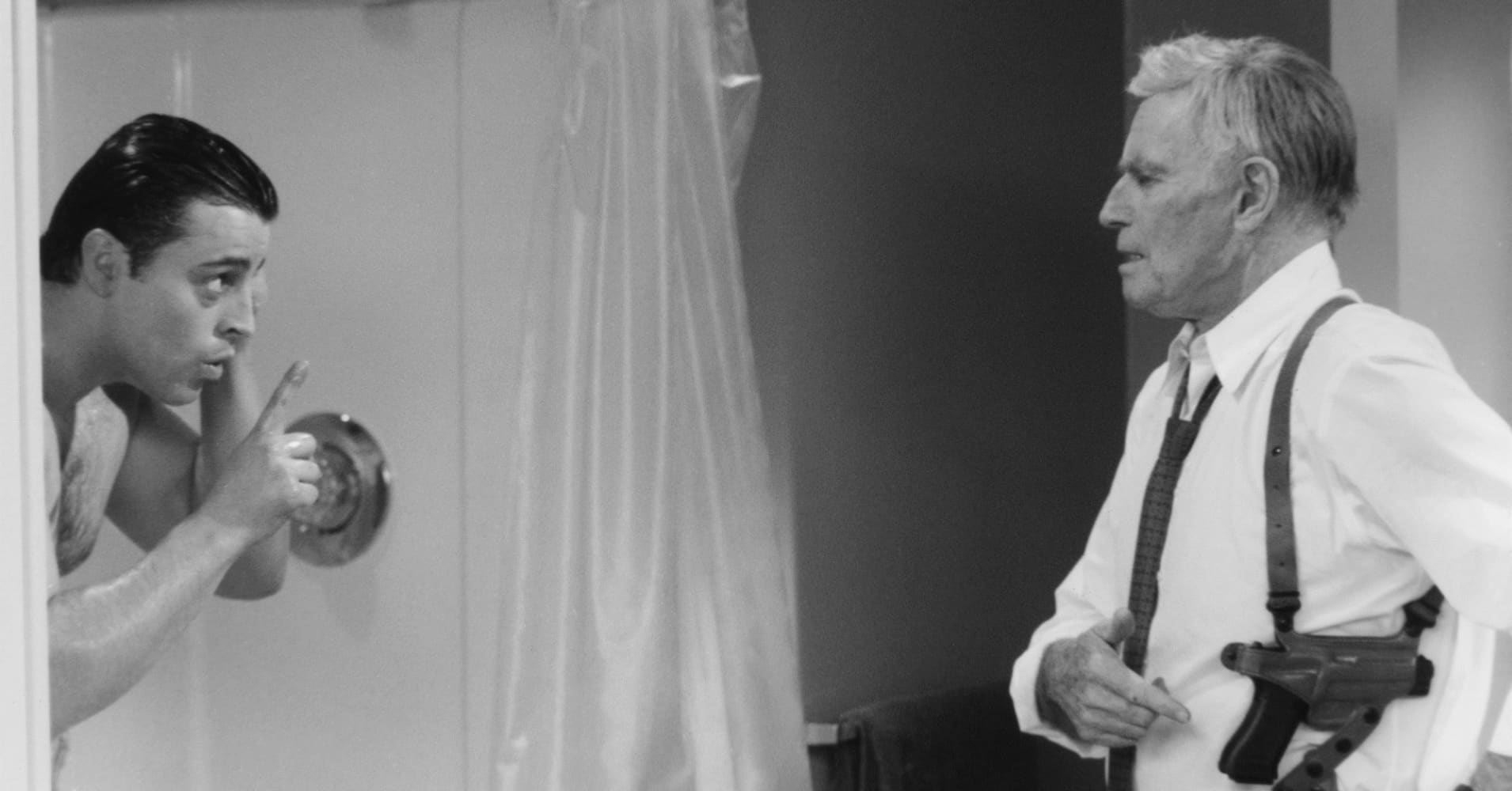 Matt LeBlanc as Joey Tribbiani and Charlton Heston as himself in Episode 14 of Friends.