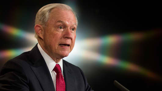 U.S. Attorney General Jeff Sessions delivers remarks at the Justice Department's 2017 African American History Month Observation at the Department of Justice on February 28, 2017 in Washington, D.C.
