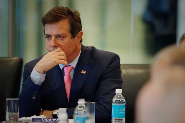 Paul Manafort of Republican presidential nominee Donald Trump's staff listens during a round table discussion on security at Trump Tower in the Manhattan borough of New York, U.S., August 17, 2016.