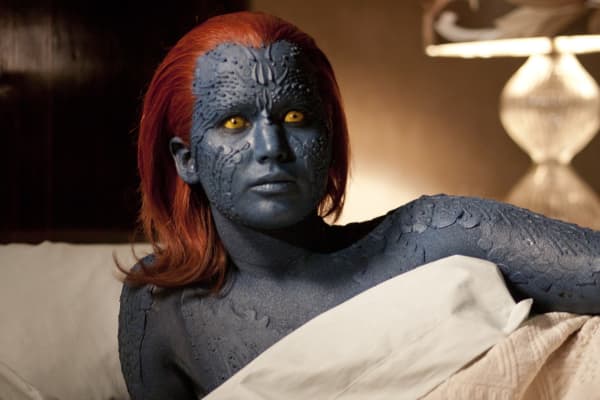 Jennifer Lawrence as Raven, aka Mystique in a scene from the film 'X-Men: First Class', 2011.