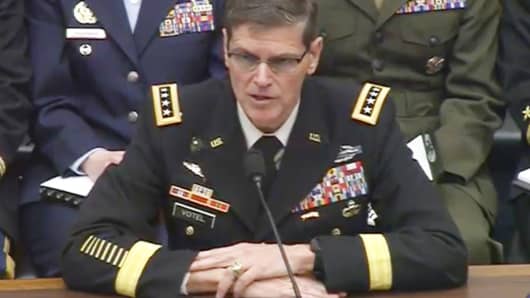 Gen. Joseph Votel, Commander of the US Central Command, testifying Wednesday to the House Armed Services Committee about the security challenges in the Greater Middle East.