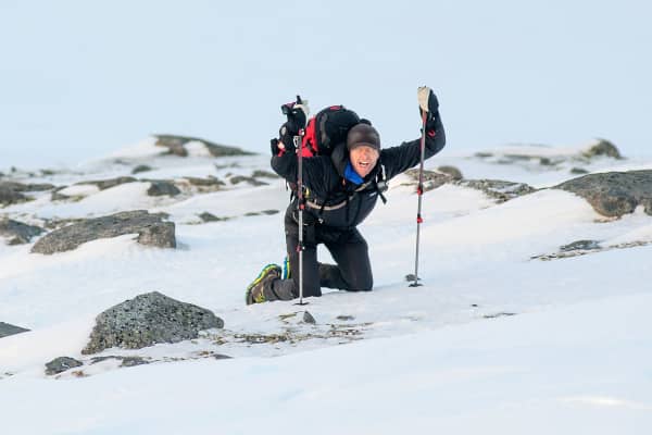Svein Vestoel competes in The Arctic Triple in Svolvar, Norway.