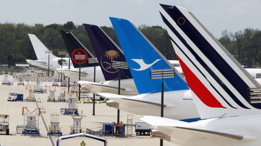 Planes are being prepared for customer approval in the delivery ramp at Boeing South Carolina in North Charleston, South Carolina.
