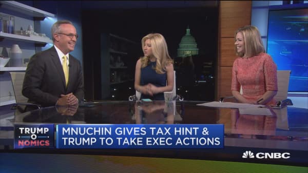Mnuchin gives tax hint & Trump to take executive actions 