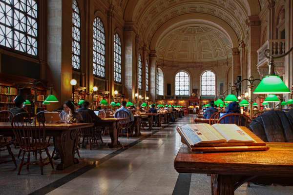 Boston Public Library reading room