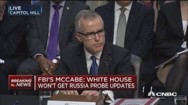 FBI's McCabe: Untrue that FBI staff did not support Comey