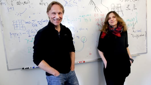 MIT Professors Tommi Jaakkola, left, and Regina Barzilay poses for a portrait in Cambridge, MA on Apr. 5, 2017. They teach a popular course on machine learning.