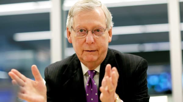 Senate Majority Leader Mitch McConnell (R-KY) speaks to Reuters during an interview in Washington, May 24, 2017.