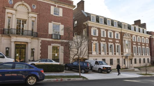 The old Textile Museum which was recently purchased by Amazon founder Jeff Bezos, is photographed in the Kalorama neighborhood of Northwest on January 13, 2017 in Washington, D.C.