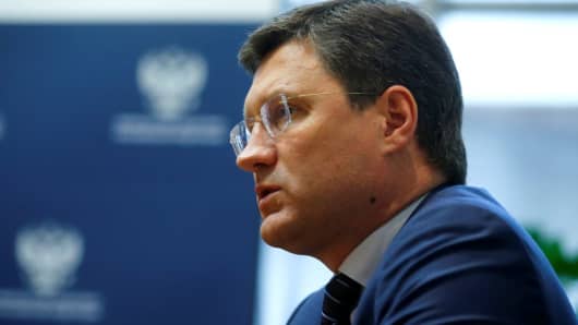 Russia's Energy Minister Alexander Novak said the oil market is likely to move into balance by the first quarter of 2018.