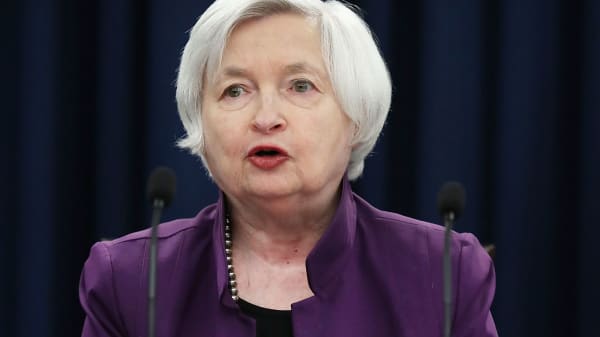 Federal Reserve Board Chairwoman Janet Yellen speaks during a news conference following a meeting of the Federal Open Market Committee June 14, 2017 in Washington, DC.