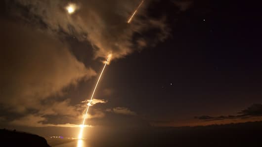 Image result for US conducts Missile defence test off Hawaii Coast