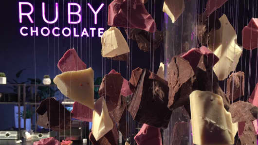 Barry Callebaut's Ruby Chocolate on display