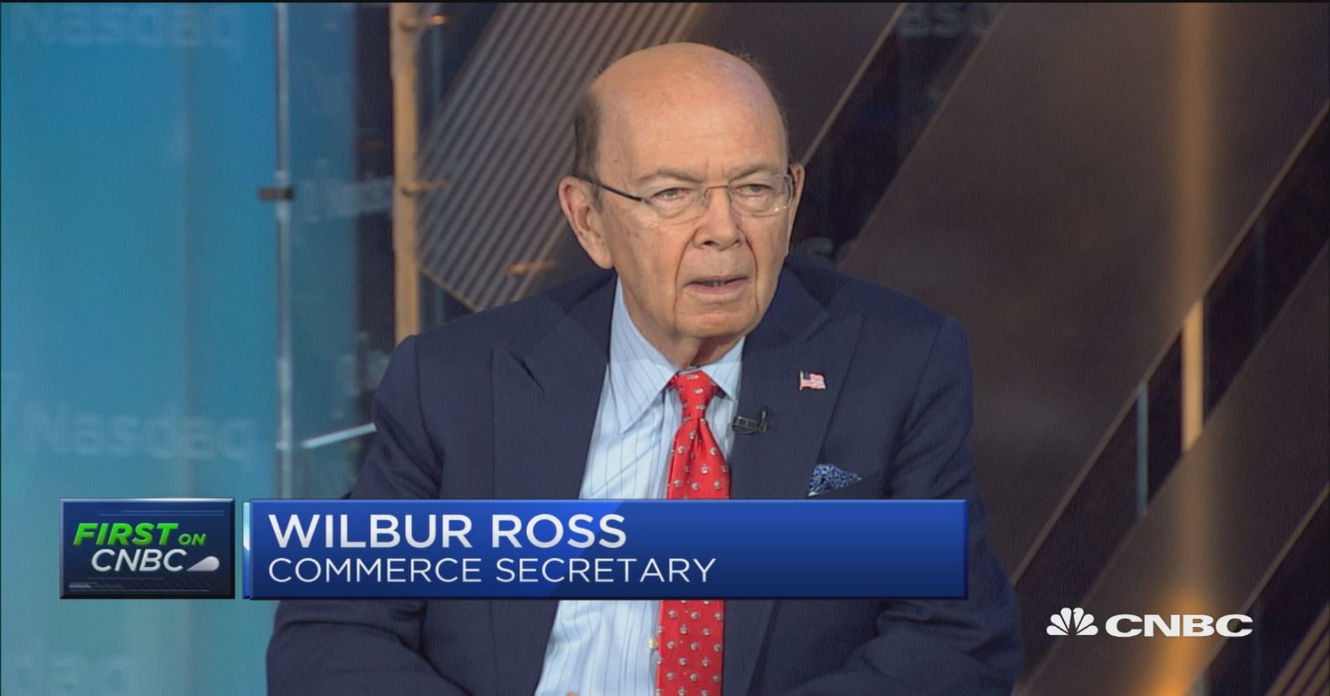 Image result for pic of wilbur ross talking to cnbc