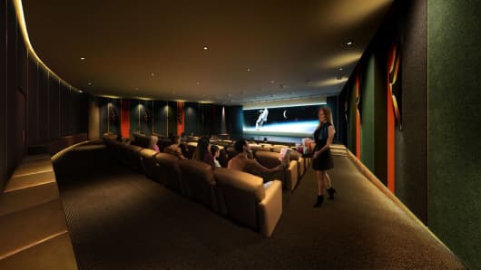 As part of One Manhattan Square's Entertainment and Recreation amenities, they offer a Screening room and performance area.