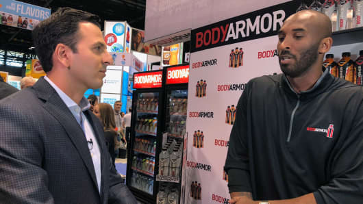 Kobe Bryant speaks with CNBC’s Eric Chemi at the 2017 NACS show in Chicago.