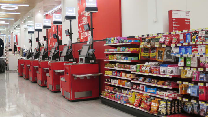 The Self Checkout at the new Target store in Herald Square.