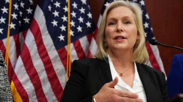 Sen. Kirsten Gillibrand (D-NY) speaks during a news conference December 6, 2017 on Capitol Hill in Washington, DC.
