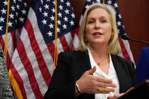 Sen. Kirsten Gillibrand (D-NY) speaks during a news conference December 6, 2017 on Capitol Hill in Washington, DC.