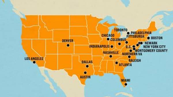 Amazon's new headquarters search down to these 20 cities