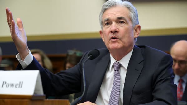 Federal Reserve Board Chairman Jerome Powell testifies before the House Financial Services Committee in the Rayburn House Office Building on Capitol Hill February 27, 2018 in Washington, DC. Powell said recent market volatility will not influence Fed decision-making on raising interest rates.