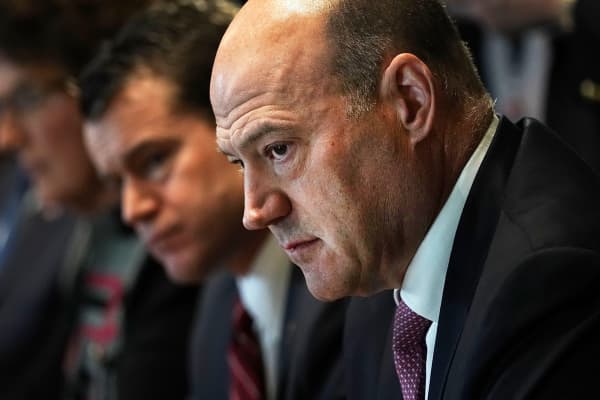 Director of the National Economic Council Gary Cohn listens during a meeting between President Donald Trump and congressional members in the Cabinet Room of the White House February 13, 2018 in Washington, DC.