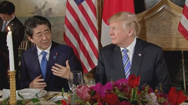 Trump and Shinzo Abe agree to step up trade talks