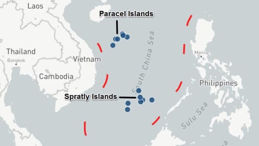 Map of the South China Sea.