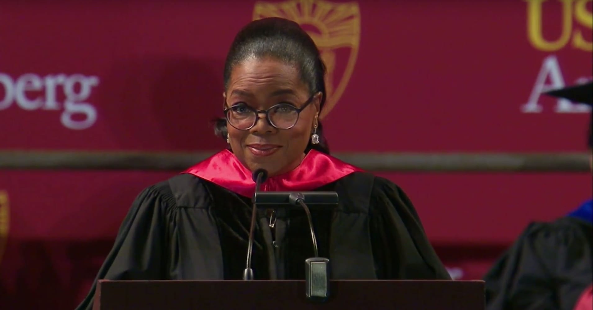 Oprah speaks at the University of Southern California