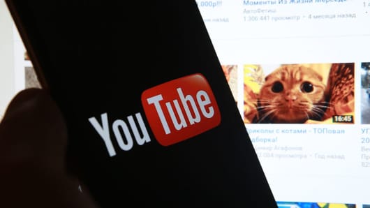 A smartphone with the logo of the Youtube video on December 2, 2016.