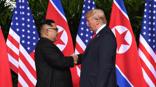 Image result for trump and kim meet