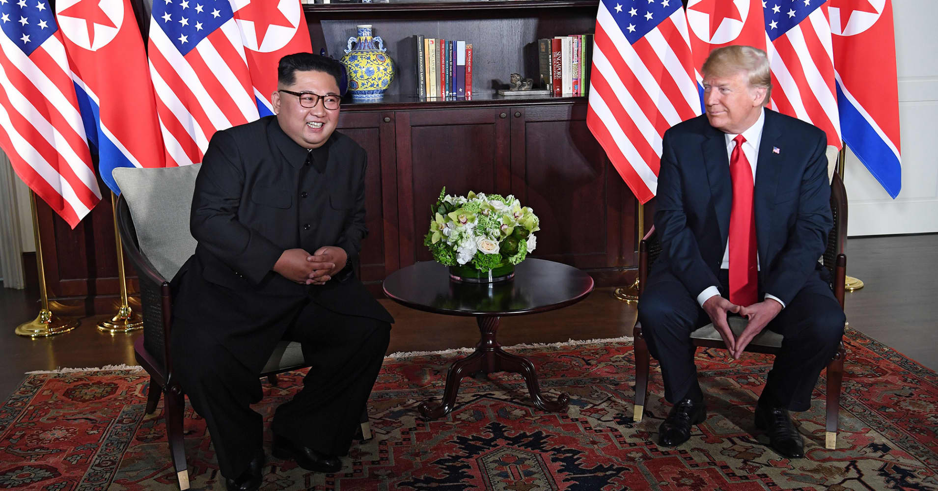 Image result for PHOTOS OF SUMMIT IN 2018 BETWEEN KIM JONG UN AND TRUMP