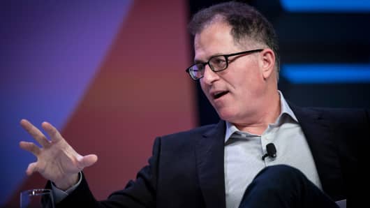 Michael Dell, chairman and chief executive officer of Dell Inc., speaks during a keynote session during the South By Southwest (SXSW) conference in Austin, Texas, U.S., on Saturday, March 10, 2018. 