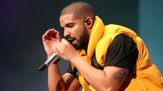 Drake performing at the 2017 Coachella Valley Music And Arts Festival in Indio, California. 