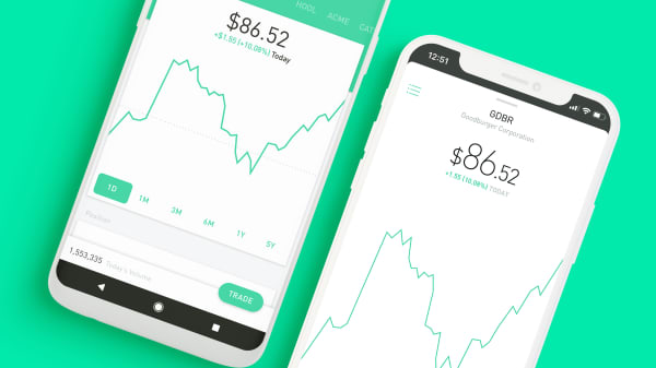The Robinhood app on IOS and Android 