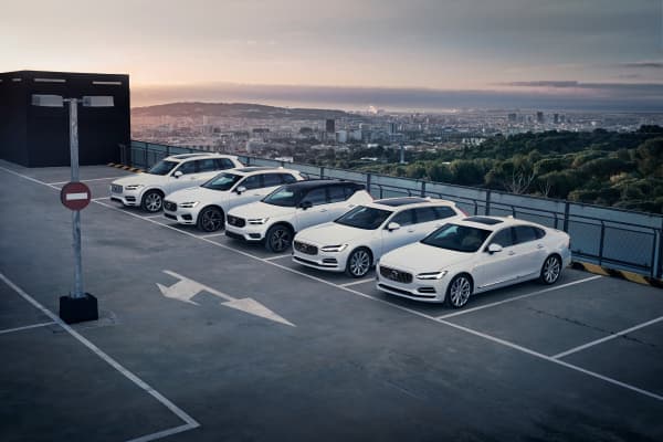 Volvo's hybrid cars. The XC40, aimed at a younger audience, is in the center