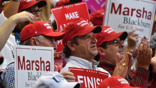   Supporters of US President Donald Trump Army During a Campaign for 