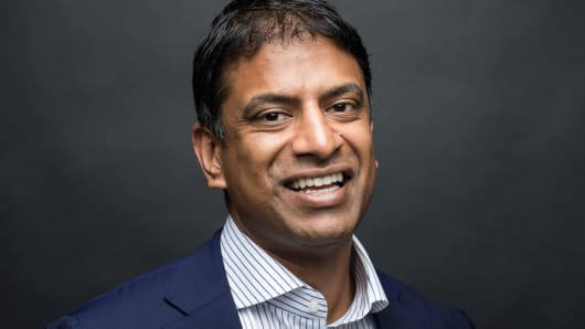 Vas Narasimhan, chief executive officer of Novartis AG, poses for a photograph following an interview in London, July 24, 2018. 