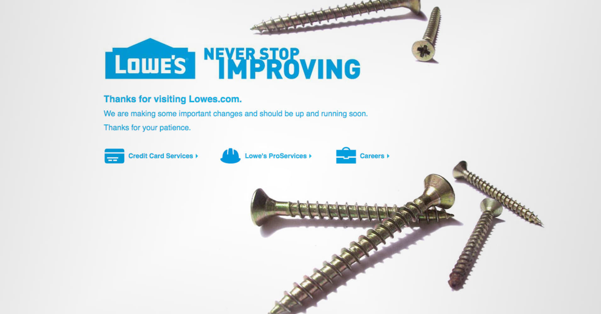 Lowe's website 'down for maintenance' on Black Friday