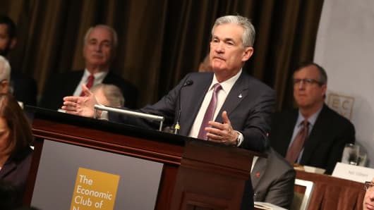 Jerome Powell, Chairman of the Federal Reserve, speaking at the New York Economic Club on Nov. 28th, 2018. 