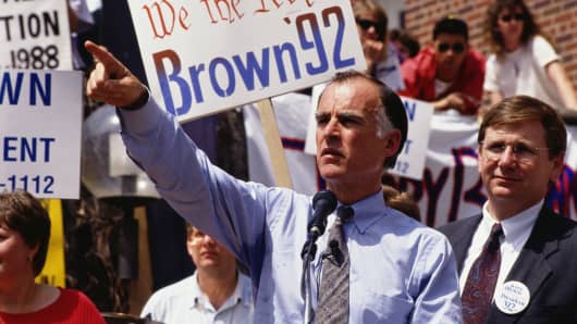 Jerry Brown running for President in 1992